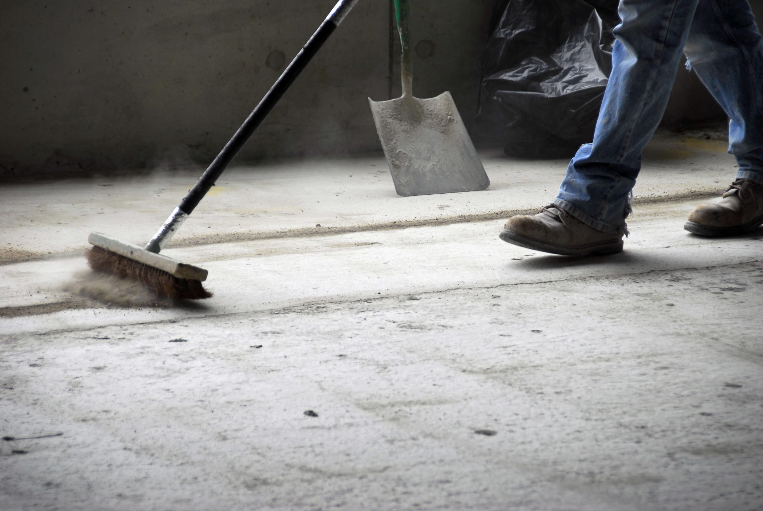 Sweeping concrete