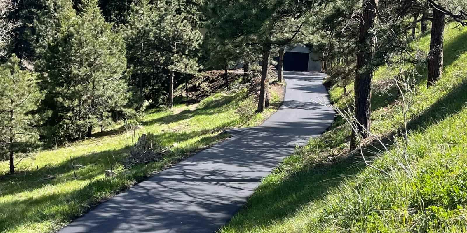 driveway with new asphalt